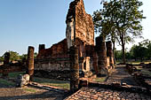 Thailand, Old Sukhothai - Wat Phra Pai Luang. The mondop with the remains of a standing Buddha statue.
 
